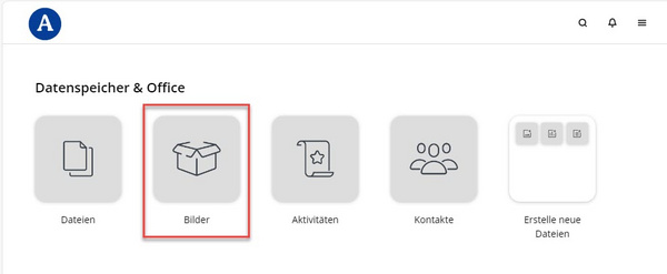 Das Bilder-Modul auf der Agora-Startseite