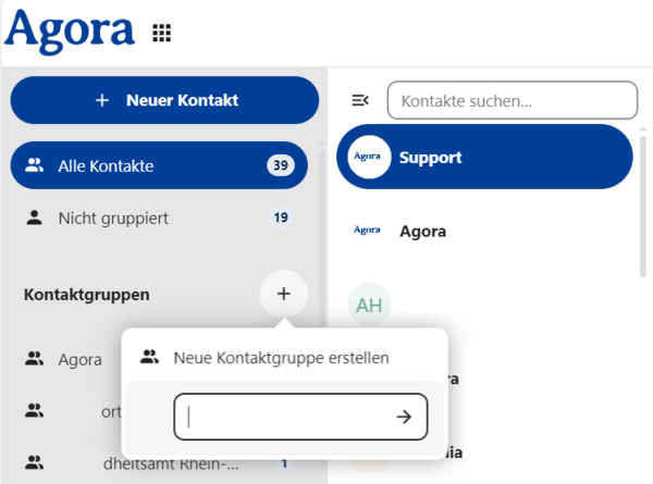 Kontaktgruppe erstellen