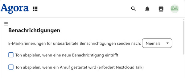 Einstellungen für Benachrichtigungen