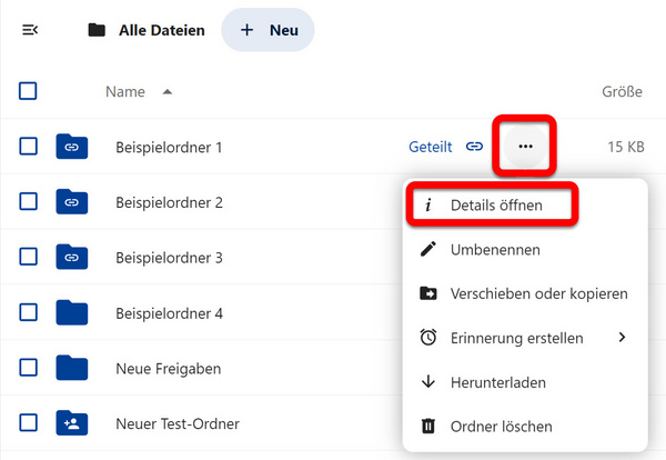 Details öffnen im Kontextmenü