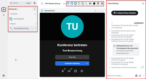 Übersicht des Videokonferenzmoduls