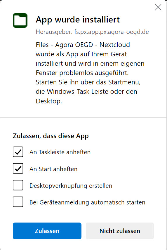 App-Einstellungen zulassen oder nicht zulassen