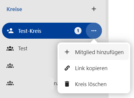 Drei-Punkte-Menü für Kreise