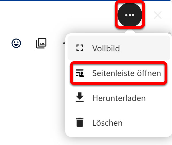 Seitenleiste öffnen