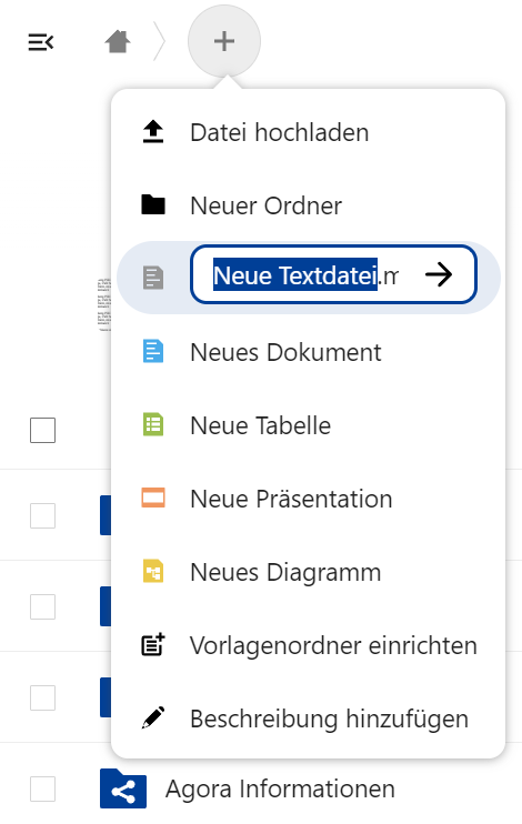 Neue Textdatei erstellen und den Dateinamen eingeben